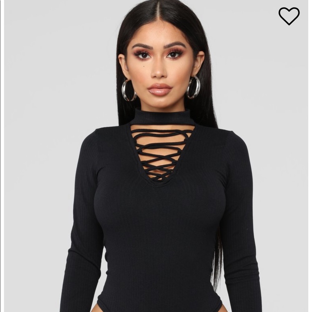Fashion Nova Black Bodysuit - Size Large